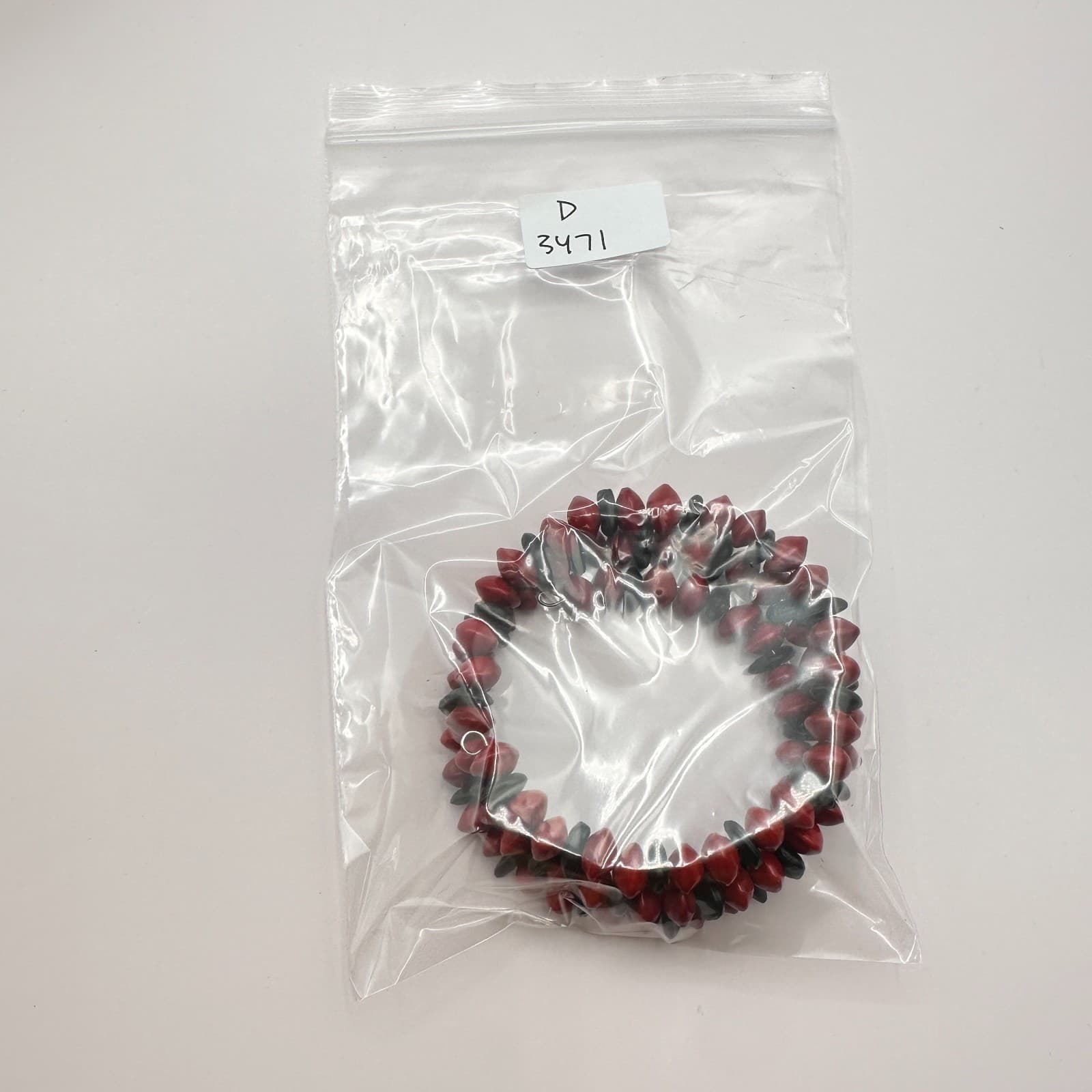 Vintage 90s Red & Black Seed Beaded Wrap Bracelet Boho Women's Classic Jewelry - Thumbnail 9