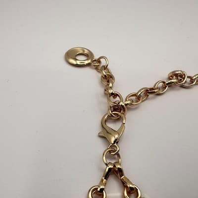 Vintage Y2K Gold Tone Emerald Cut Yellow Rhinestone Statement Necklace Jewelry - Thumbnail 5