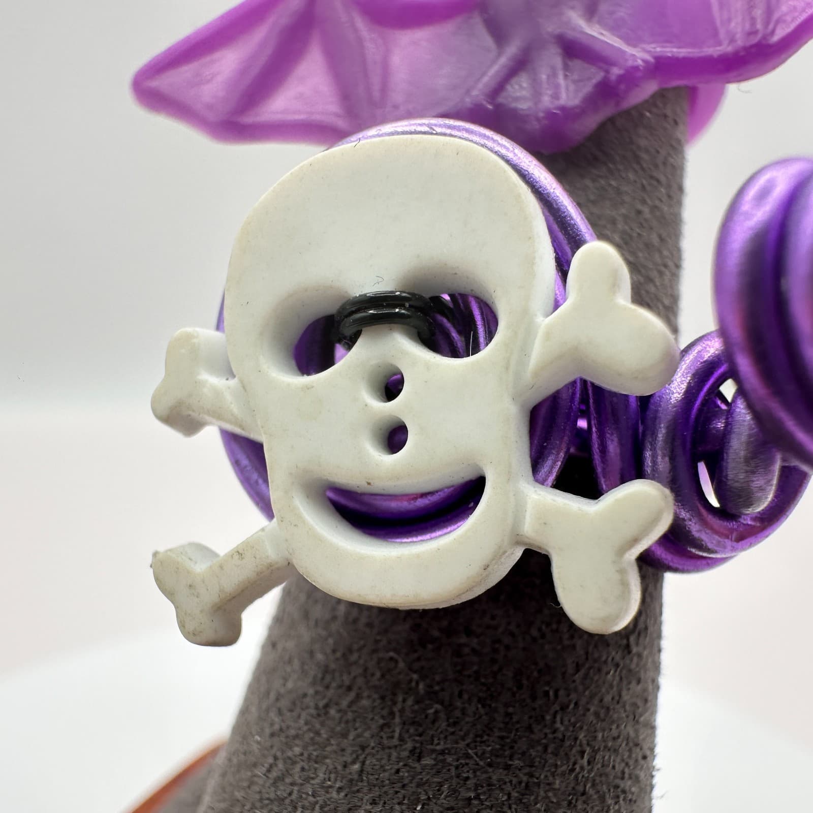 Vintage Y2K Purple Bat & Crossbones Ring Set Halloween Wire Wrap Women's Jewelry - Thumbnail 5