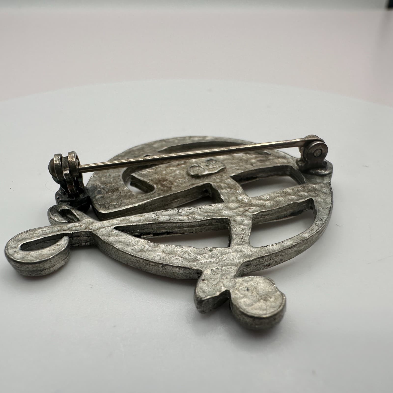 Vintage 80s SilverTone Abstract Geometric Brooch Pin Modernist Brutalist Fashion - Thumbnail 5