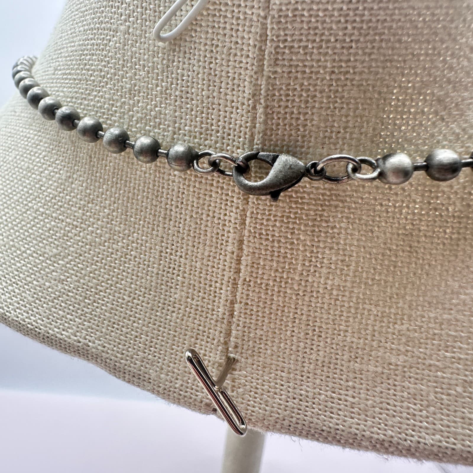 Vintage 70s Oxidized Silver Tone Wire Whisk Broom Pendant Necklace Retro Jewelry - Thumbnail 9