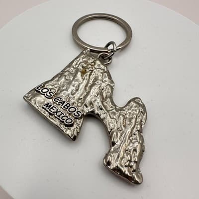 Vintage 90s Los Cabos Mexico Keychain Silver Tone Rhinestone Fashion Jewelry - Thumbnail 7