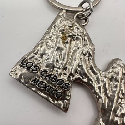 Vintage 90s Los Cabos Mexico Keychain Silver Tone Rhinestone Fashion Jewelry - Thumbnail 8