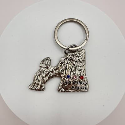 Vintage 90s Los Cabos Mexico Keychain Silver Tone Rhinestone Fashion Jewelry - Thumbnail 3