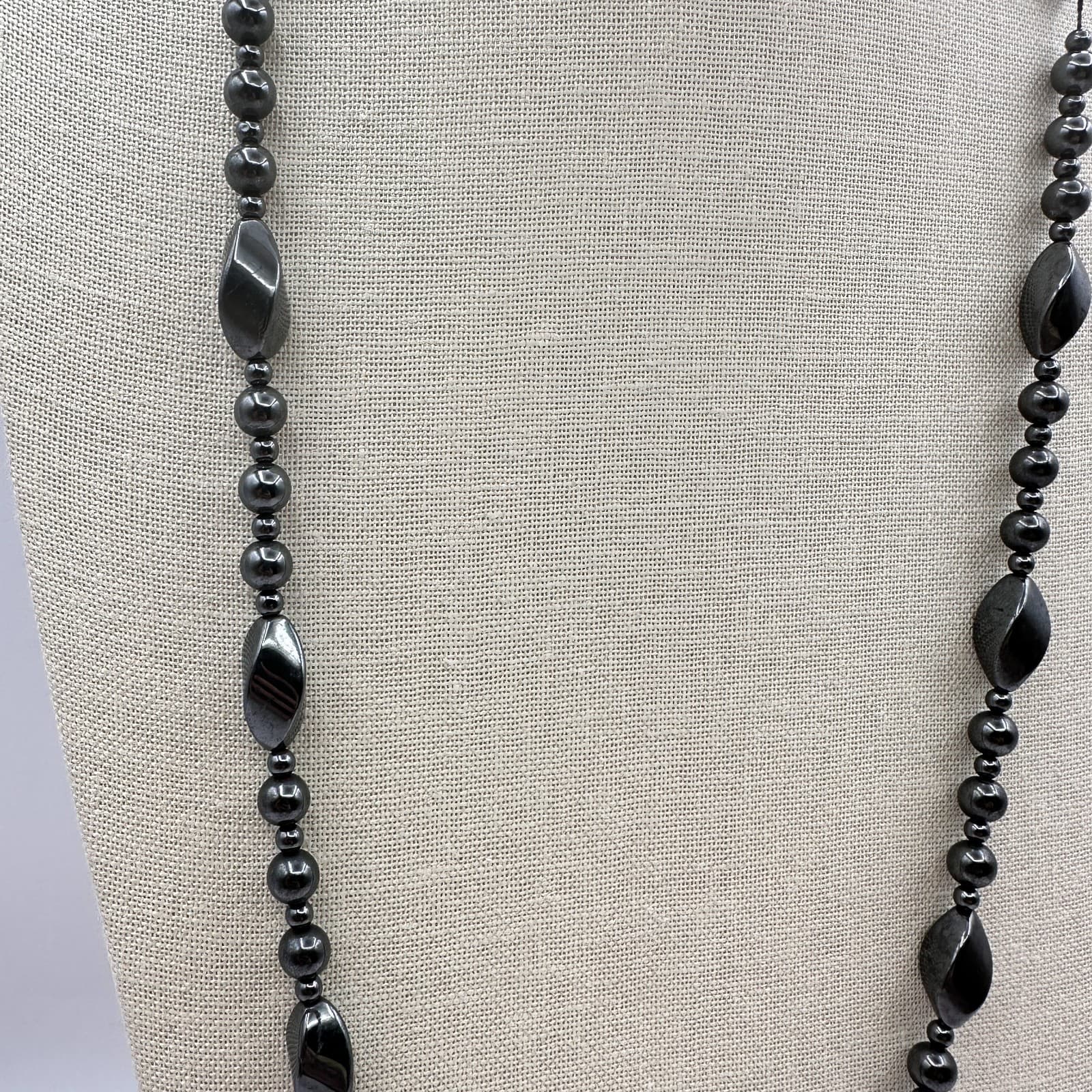 Vintage 90s Gunmetal Chain Necklace Statement Women's Classic Fashion Jewelry - Thumbnail 5