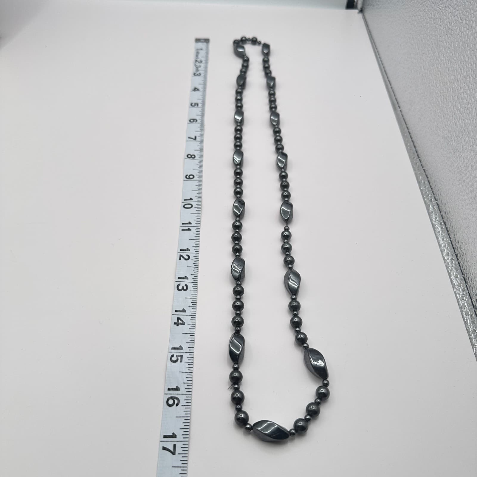 Vintage 90s Gunmetal Chain Necklace Statement Women's Classic Fashion Jewelry - Thumbnail 7