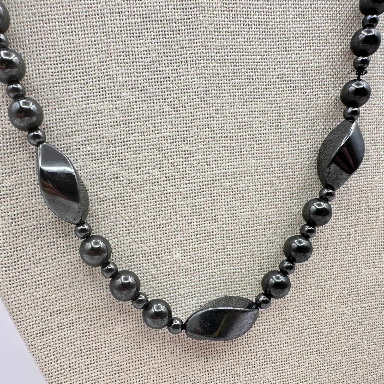Vintage 90s Gunmetal Chain Necklace Statement Women's Classic Fashion Jewelry - Thumbnail 3