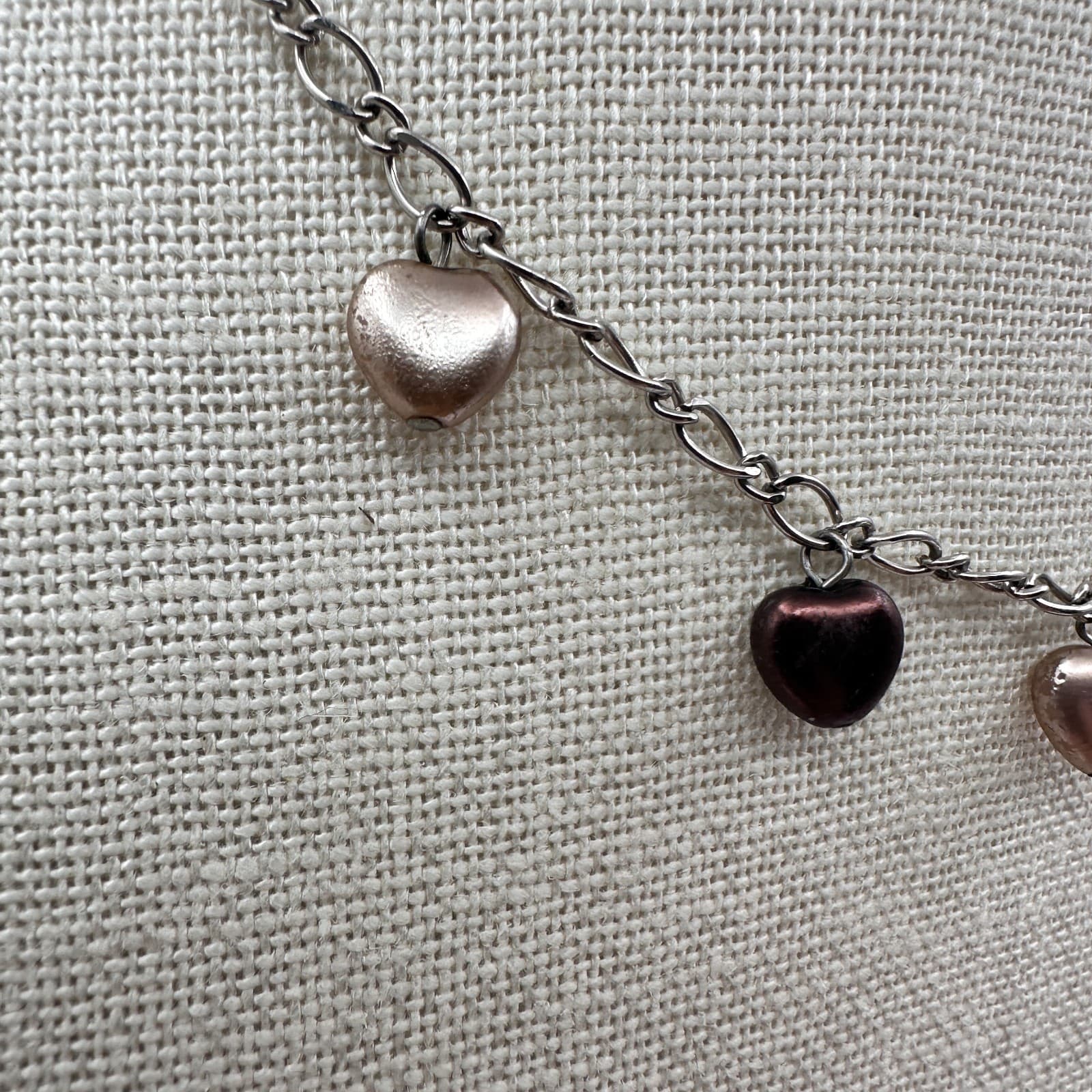 Vintage Y2K Silver Tone Multi Heart Charm Necklace Retro Women's Classic Jewelry - Thumbnail 5