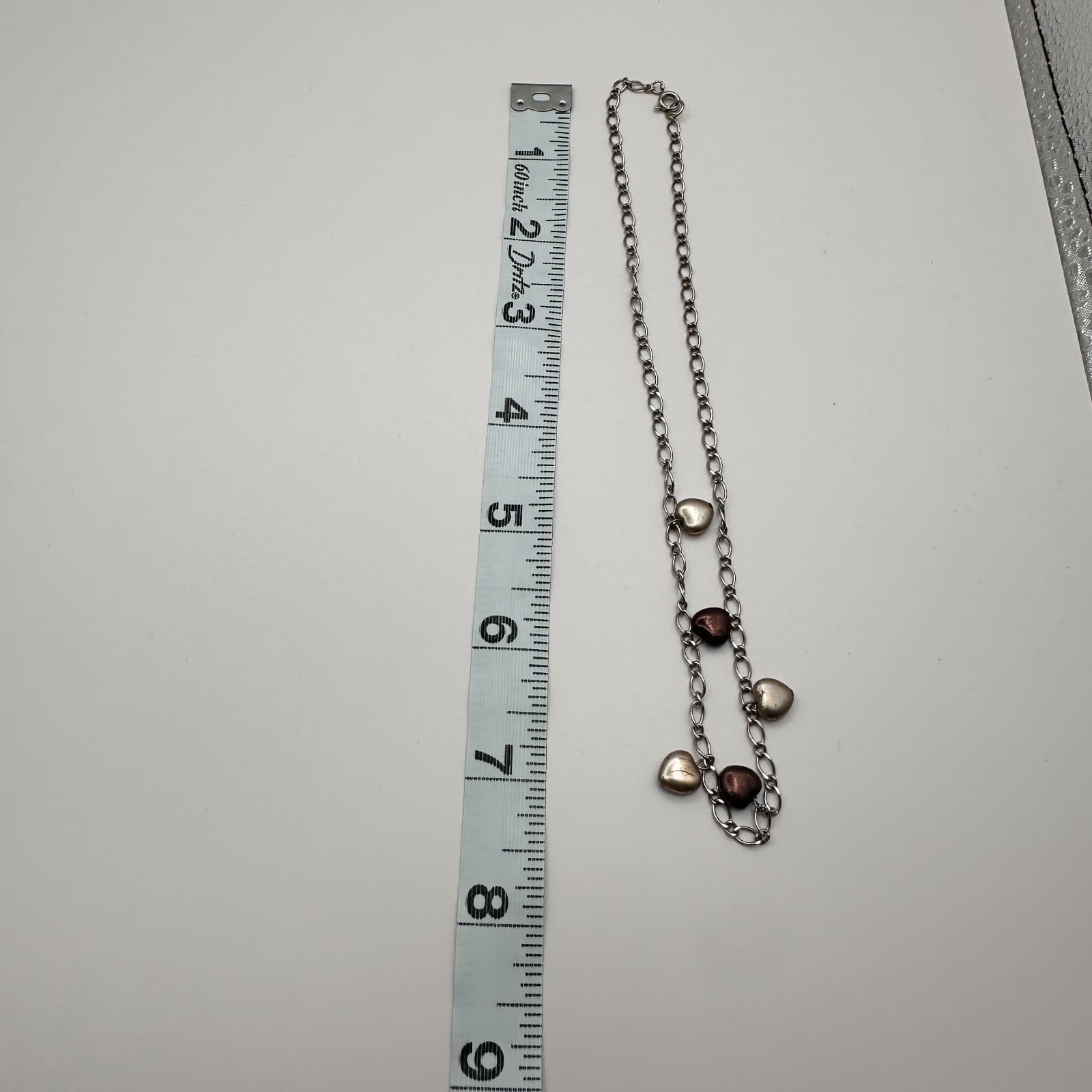 Vintage Y2K Silver Tone Multi Heart Charm Necklace Retro Women's Classic Jewelry - Thumbnail 8