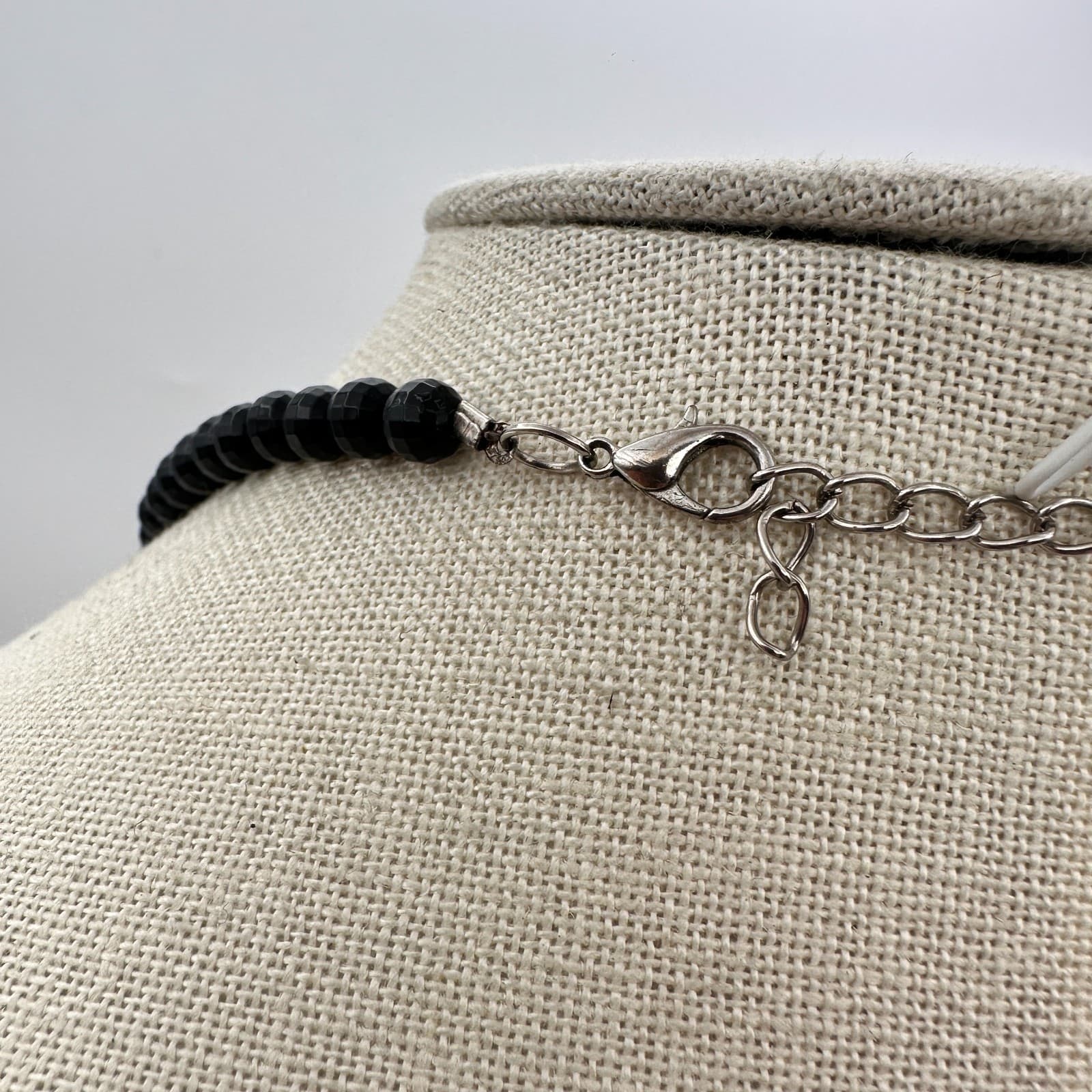 Vintage 90s Tribal Choker Necklace Bead Bone Black White Brown Statement Jewelry - Thumbnail 9