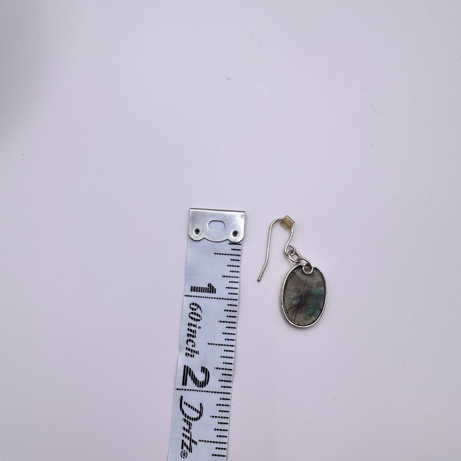 Vintage 90s Abalone Mother of Pearl Oval Dangle Earrings Silver Tone Jewelry - Thumbnail 5