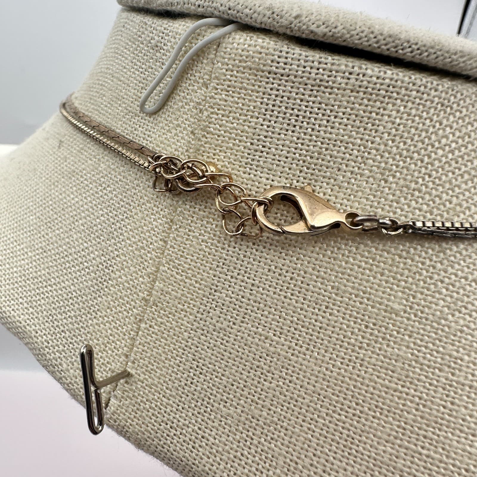 Vintage 90s Y2K Gold Tone Double Layer Bar Pendant Necklace Minimalist Geometric - Thumbnail 9