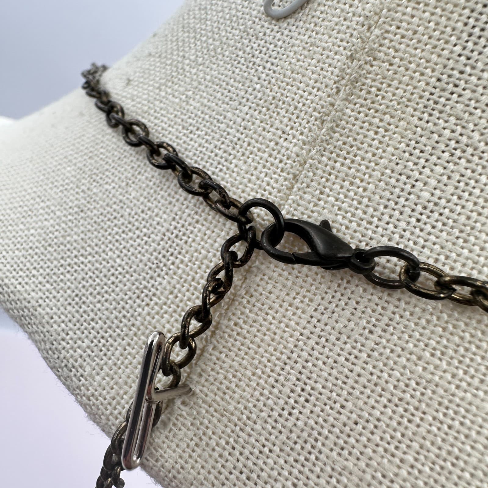 Vintage 80s Long Boohoo Wood Bead Metal Disc Tassel Necklace Statement Jewelry - Thumbnail 8