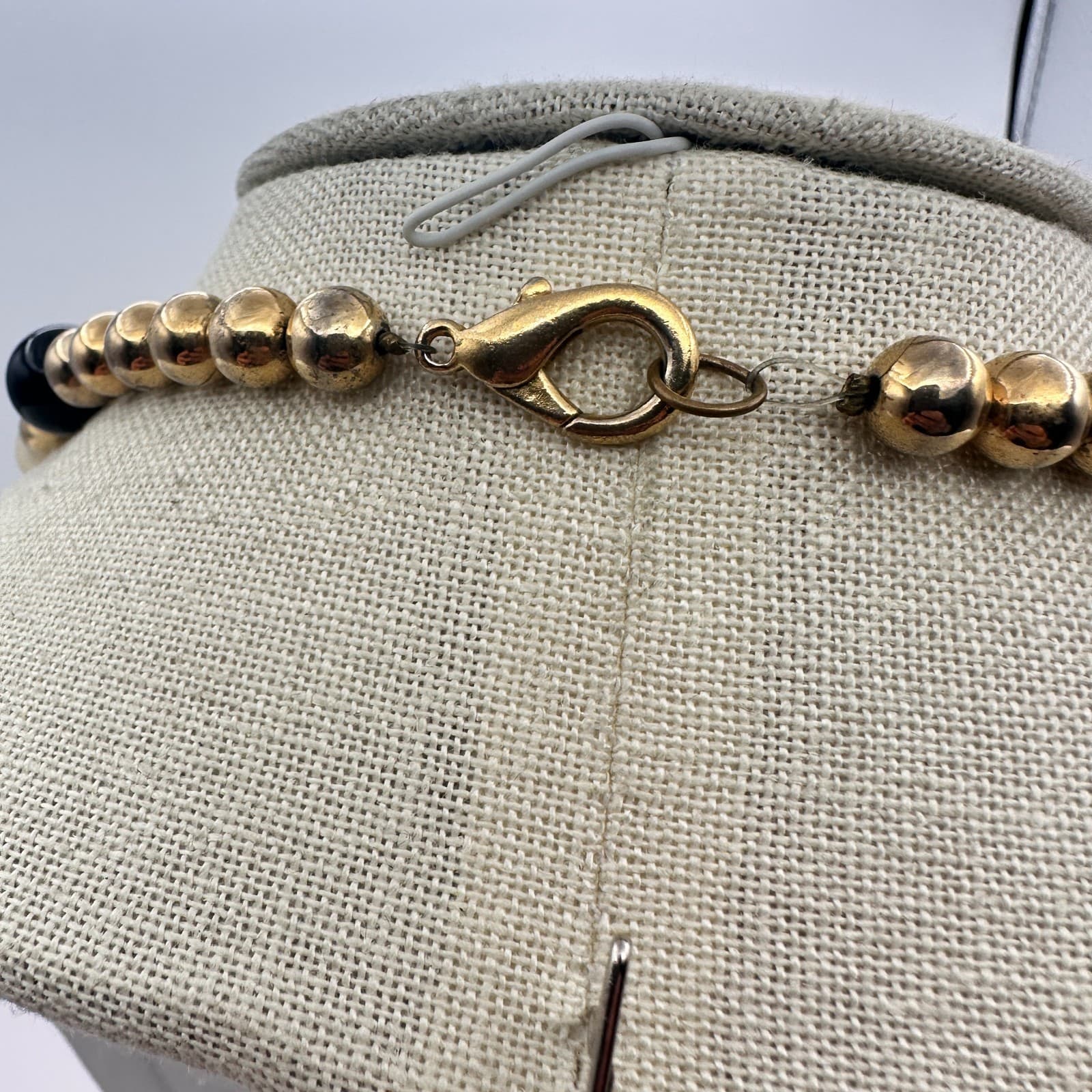 Vintage 90s Gold Tone Beaded Necklace Boho Statement Women's Classic Jewelry - Thumbnail 7