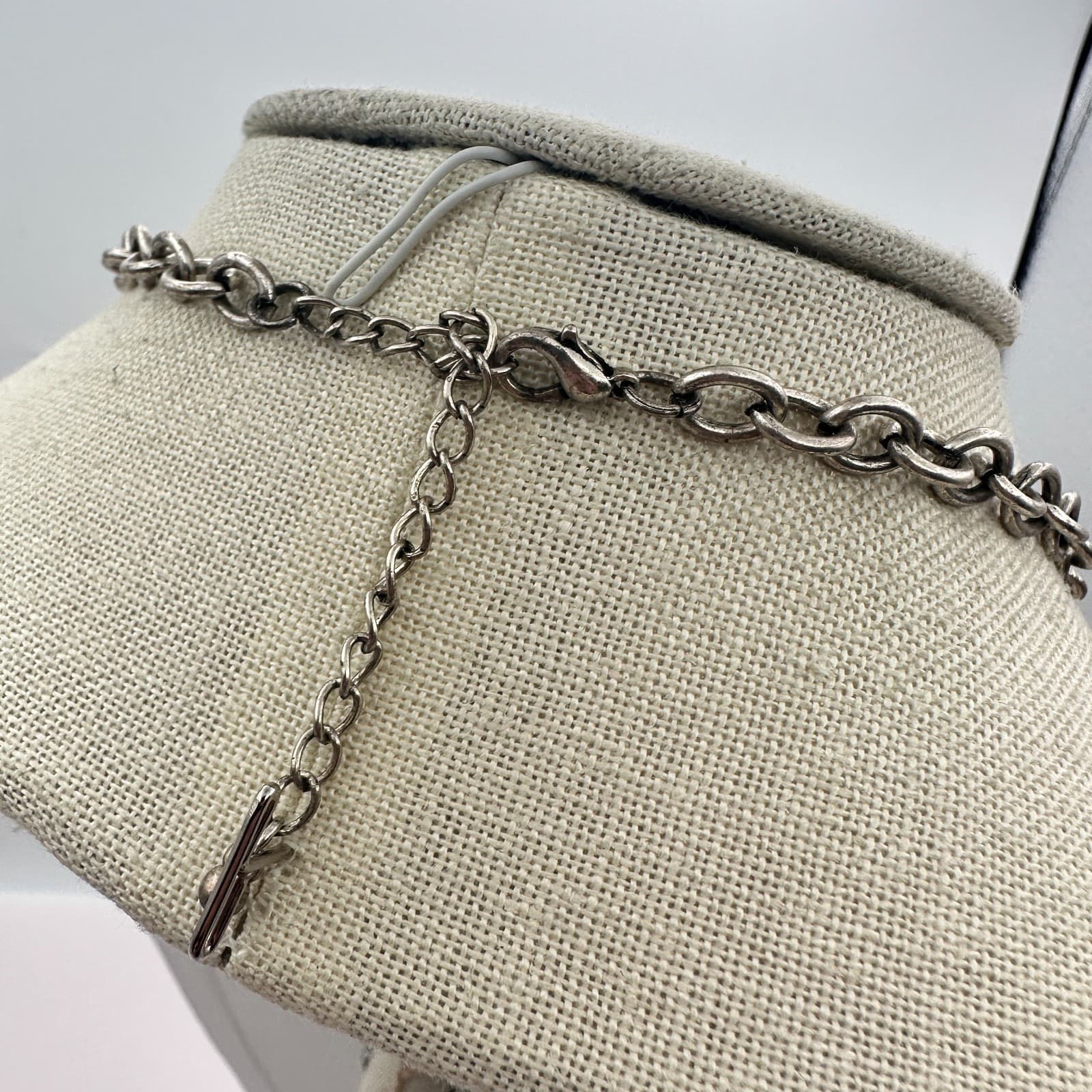 Vintage 80s Silver Tone Tiered Teardrop Bib Necklace Statement Retro Jewelry - Thumbnail 10