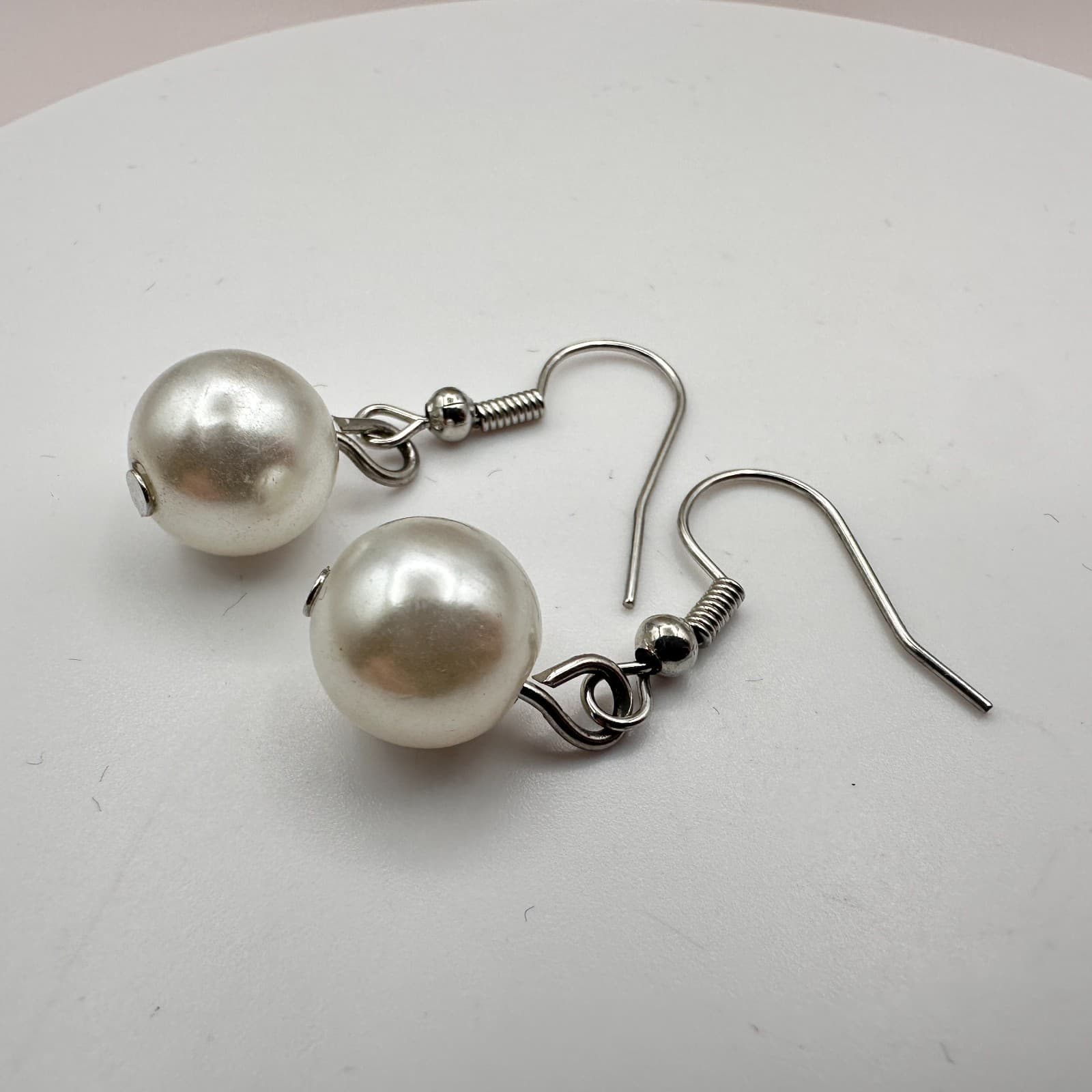 Vintage Y2K Silver Tone Pearl Bunch Statement Necklace Earrings Set Boho Jewelry - Thumbnail 16