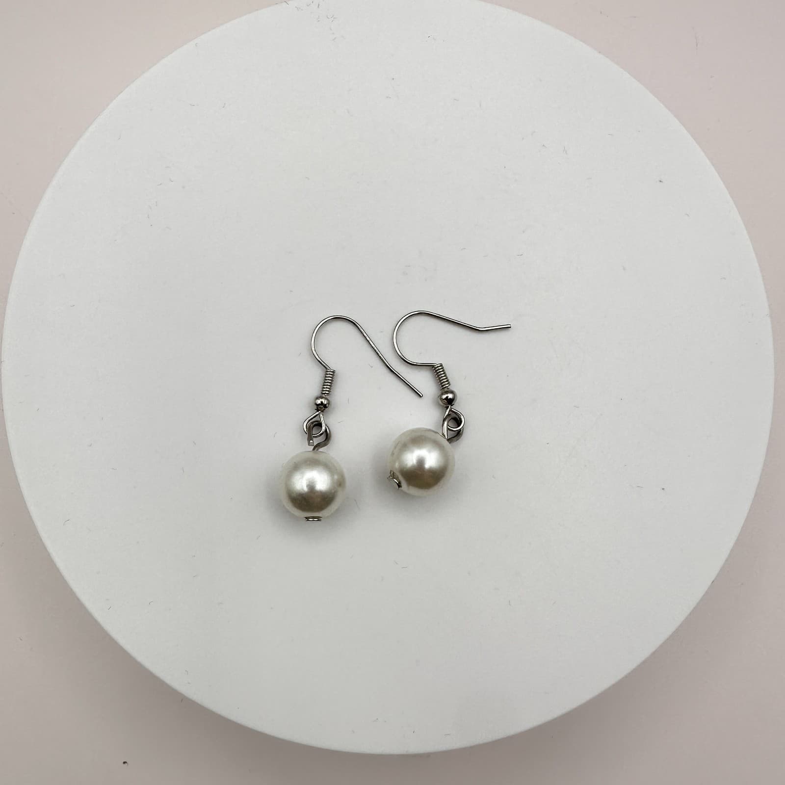 Vintage Y2K Silver Tone Pearl Bunch Statement Necklace Earrings Set Boho Jewelry - Thumbnail 11