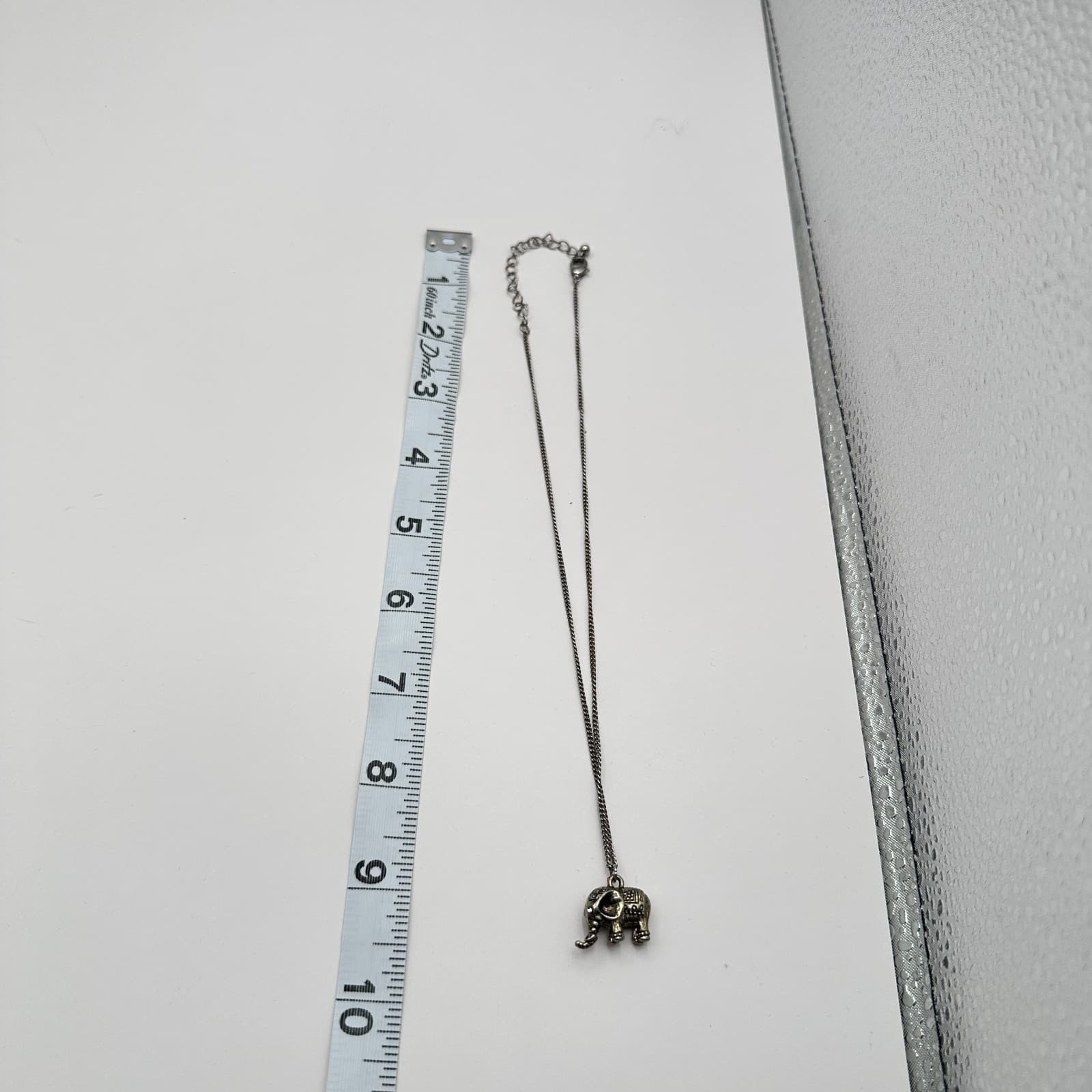 Vintage 80s Silver Tone Elephant Pendant Necklace Animal Charm Tribal Jewelry - Thumbnail 8