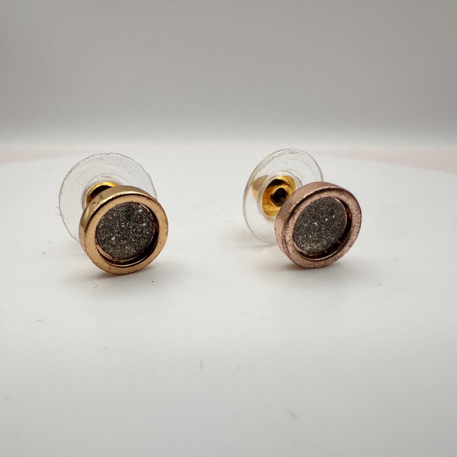 Vintage Y2K Rose Gold Tone Slider Bracelet Stud & Dangle Earrings Jewelry Set - Thumbnail 10