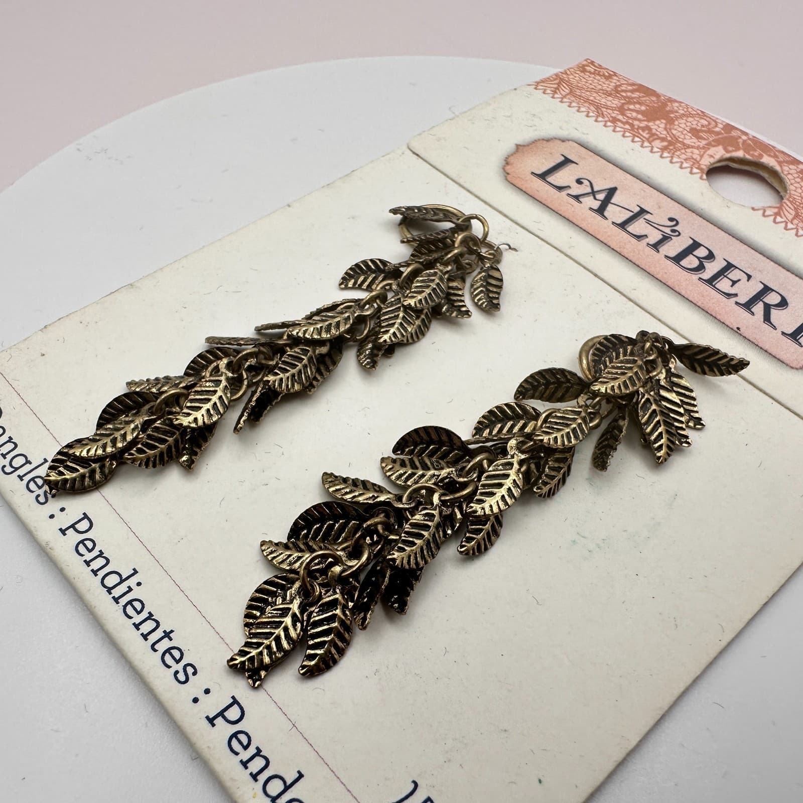 Vintage Y2k Laliberi Relic Bronze Cascading Leaf Dangle Findings Jewelry Making - Thumbnail 6