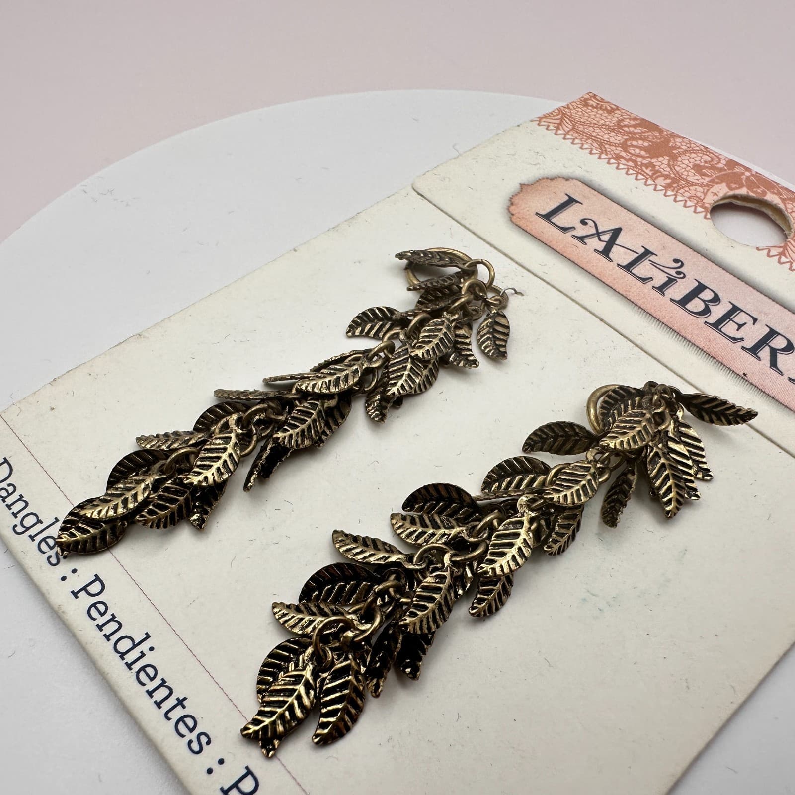 Vintage Y2k Laliberi Relic Bronze Cascading Leaf Dangle Findings Jewelry Making - Thumbnail 5