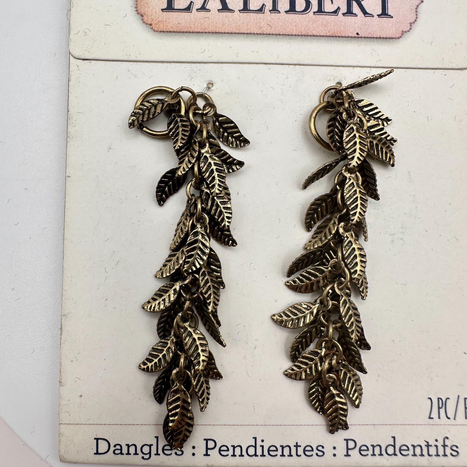 Vintage Y2k Laliberi Relic Bronze Cascading Leaf Dangle Findings Jewelry Making - Thumbnail 3