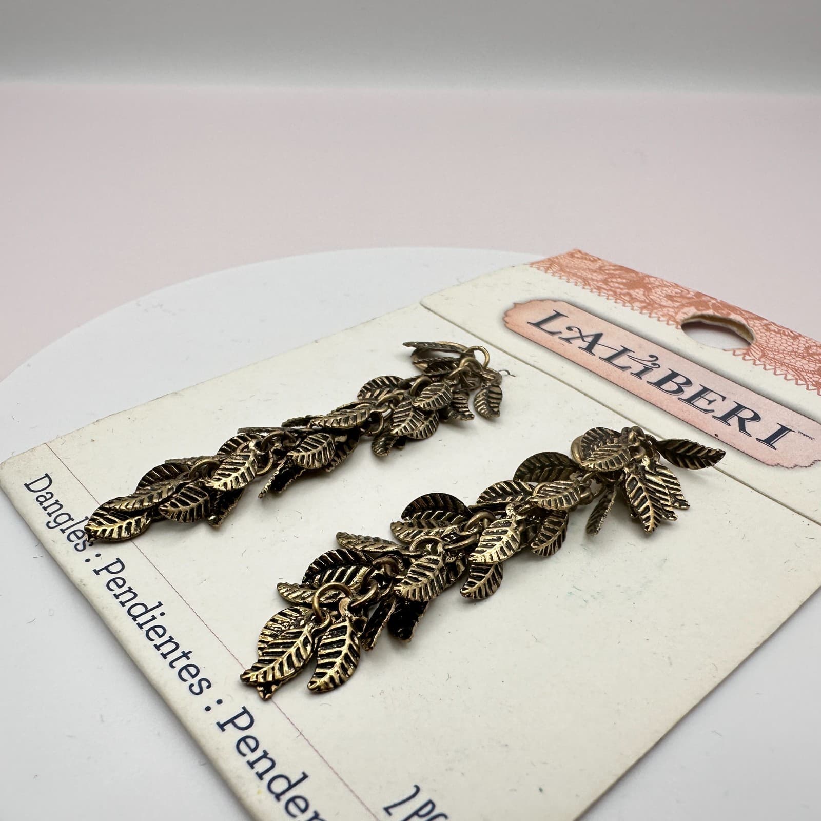 Vintage Y2k Laliberi Relic Bronze Cascading Leaf Dangle Findings Jewelry Making - Thumbnail 4