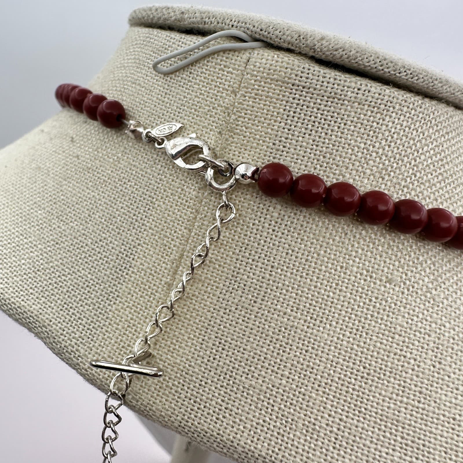 Vintage 80s Beaded Necklace Silver Tone Statement Boho Women's Classic Jewelry - Thumbnail 7