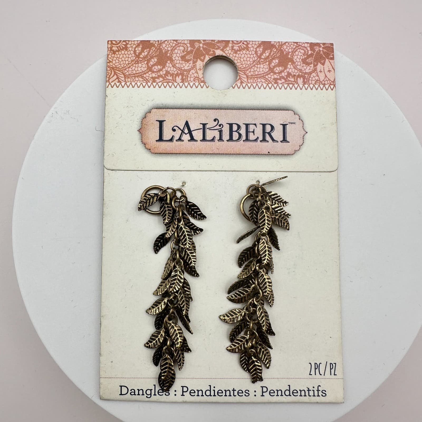 Vintage Y2k Laliberi Relic Bronze Cascading Leaf Dangle Findings Jewelry Making - Thumbnail 2