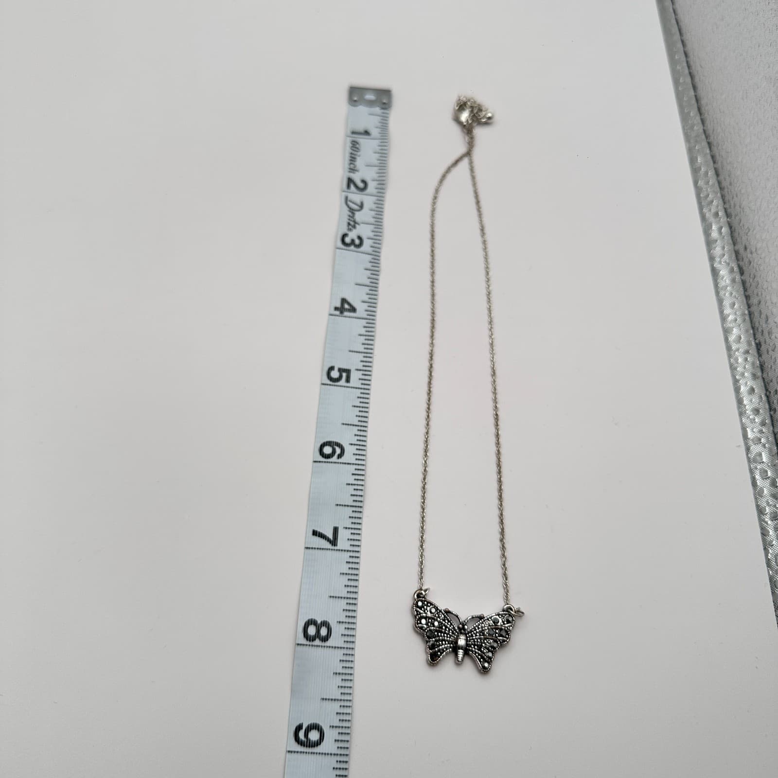 Vintage Y2K Silver Tone Butterfly Pendant Necklace Boho Women's Classic Jewelry - Thumbnail 10