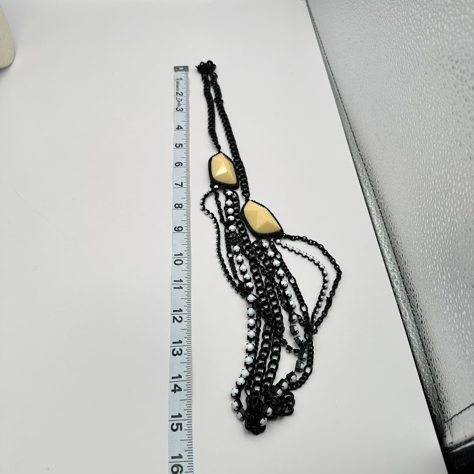 Vintage Y2K Multi Strand Chain Rhinestone Necklace Women's Classic Jewelry - Thumbnail 10