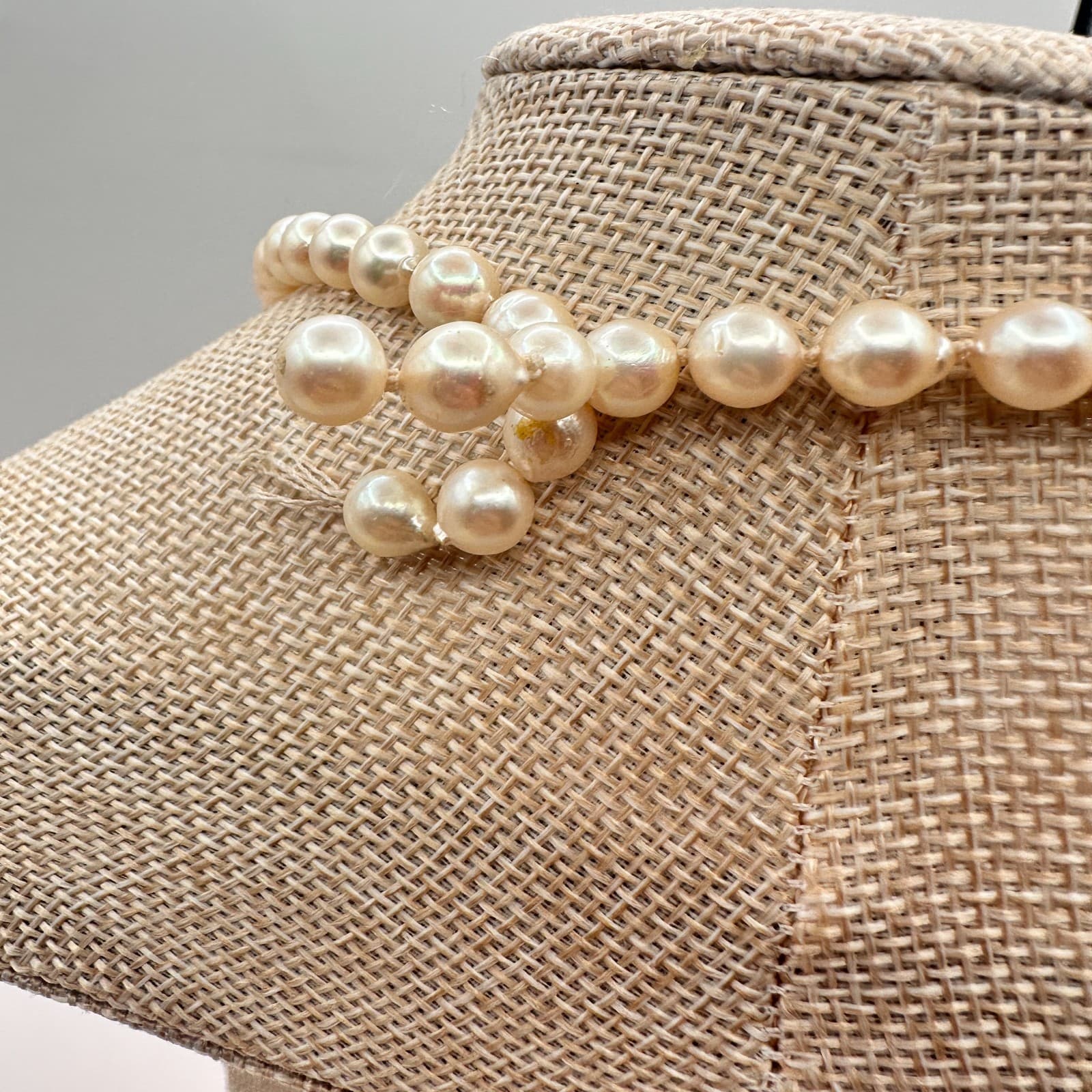 Vintage Y2k Cream Round Faux Pearl Beaded Necklace Women's Classic Jewelry - Thumbnail 7