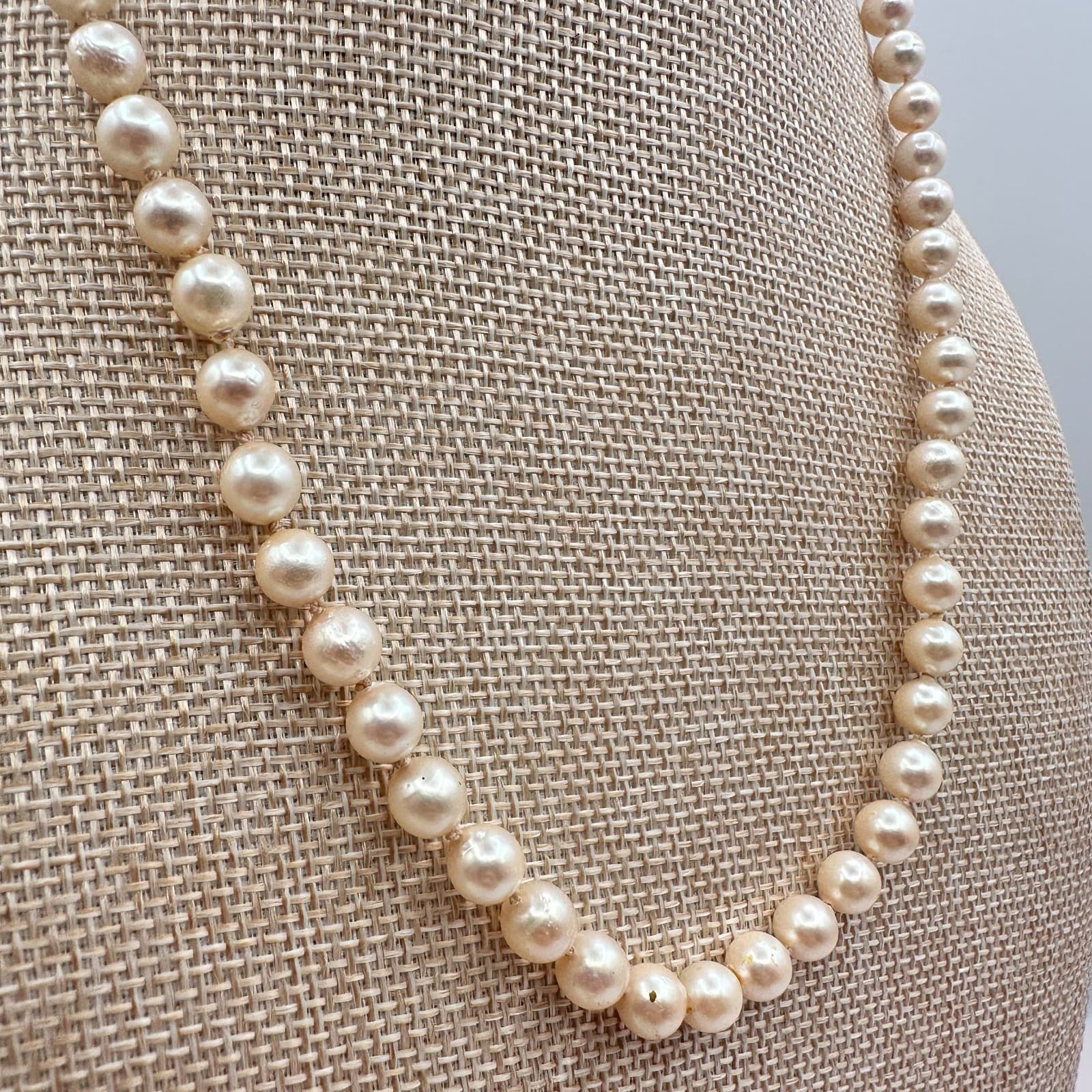 Vintage Y2k Cream Round Faux Pearl Beaded Necklace Women's Classic Jewelry - Thumbnail 6
