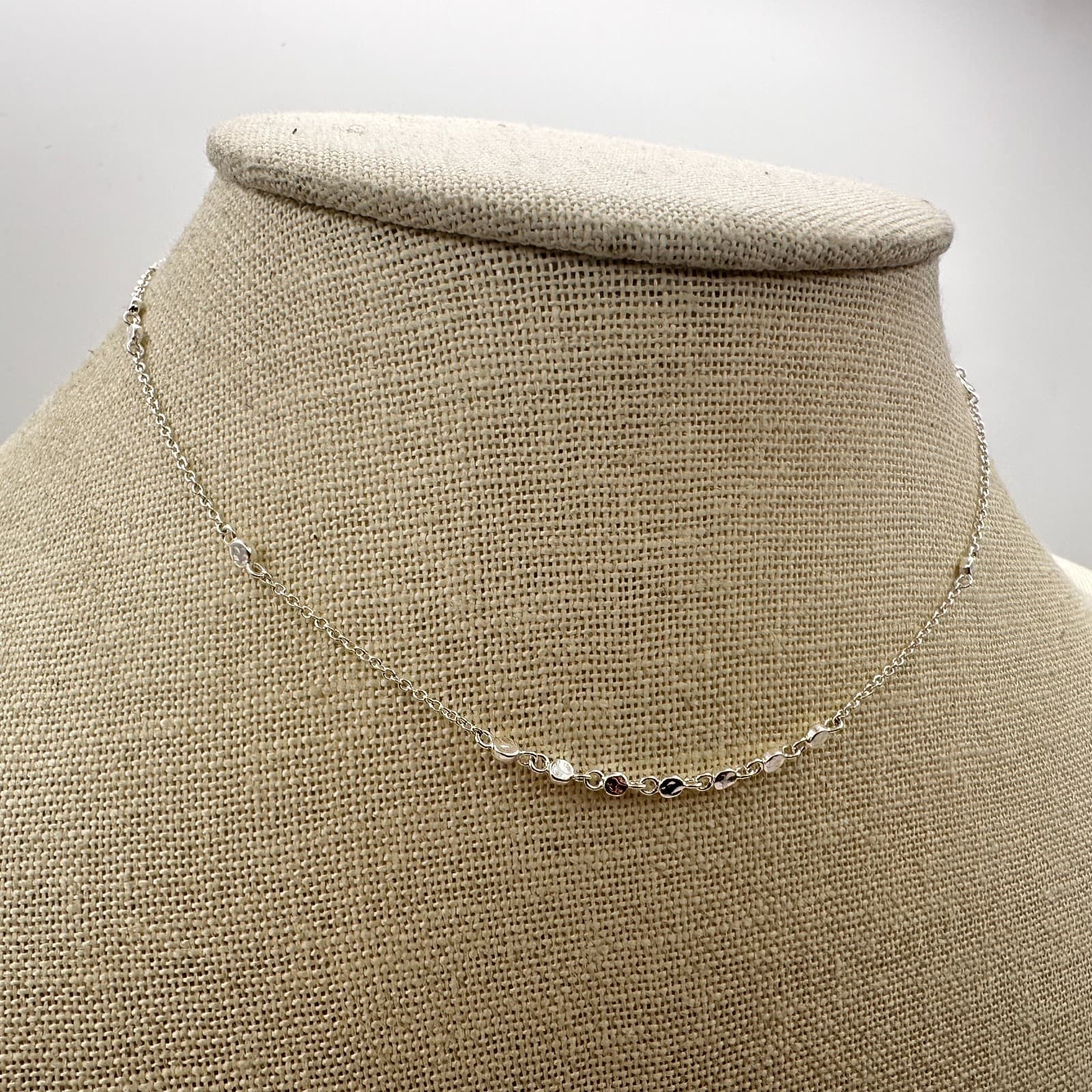 Vintage Y2K Minimalist Silver Tone Dainty Chain Necklace Women's Classic Jewelry - Thumbnail 5