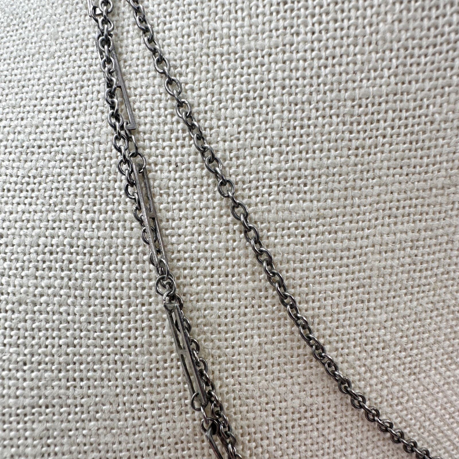 Vintage Y2K Multi Strand Silver Tone Chain Necklace Boho Women's Classic Jewelry - Thumbnail 3