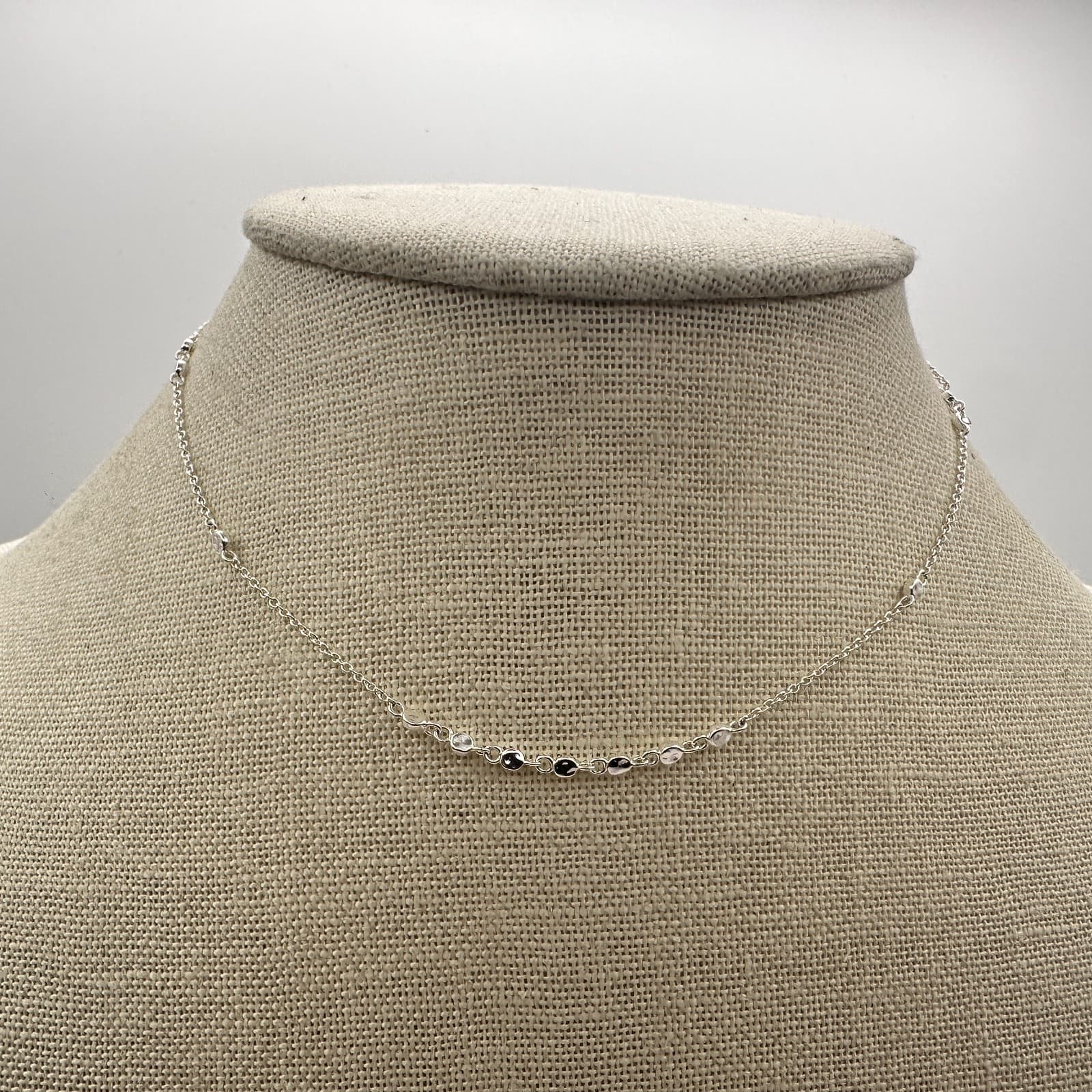 Vintage Y2K Minimalist Silver Tone Dainty Chain Necklace Women's Classic Jewelry - Thumbnail 6