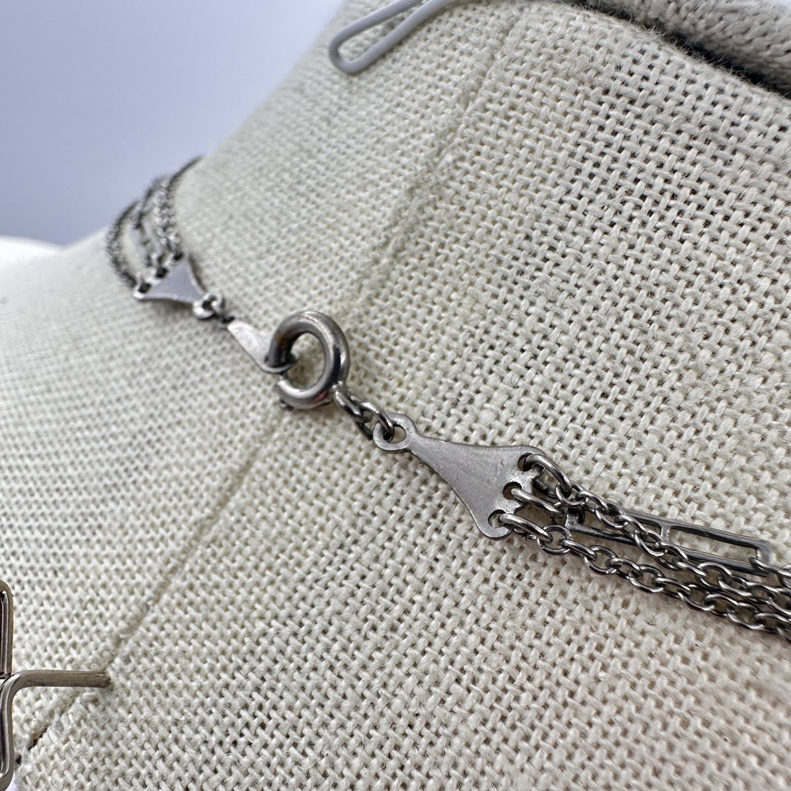 Vintage Y2K Multi Strand Silver Tone Chain Necklace Boho Women's Classic Jewelry - Thumbnail 6