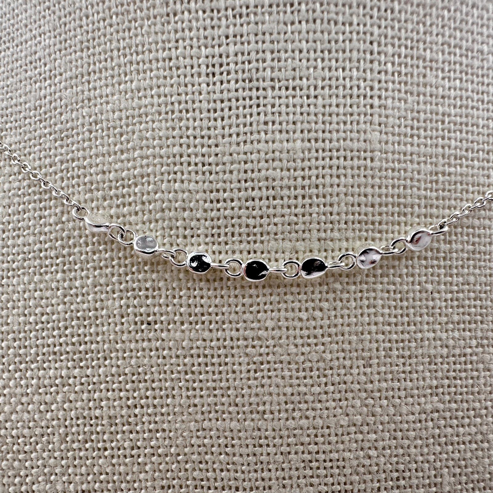 Vintage Y2K Minimalist Silver Tone Dainty Chain Necklace Women's Classic Jewelry - Thumbnail 3