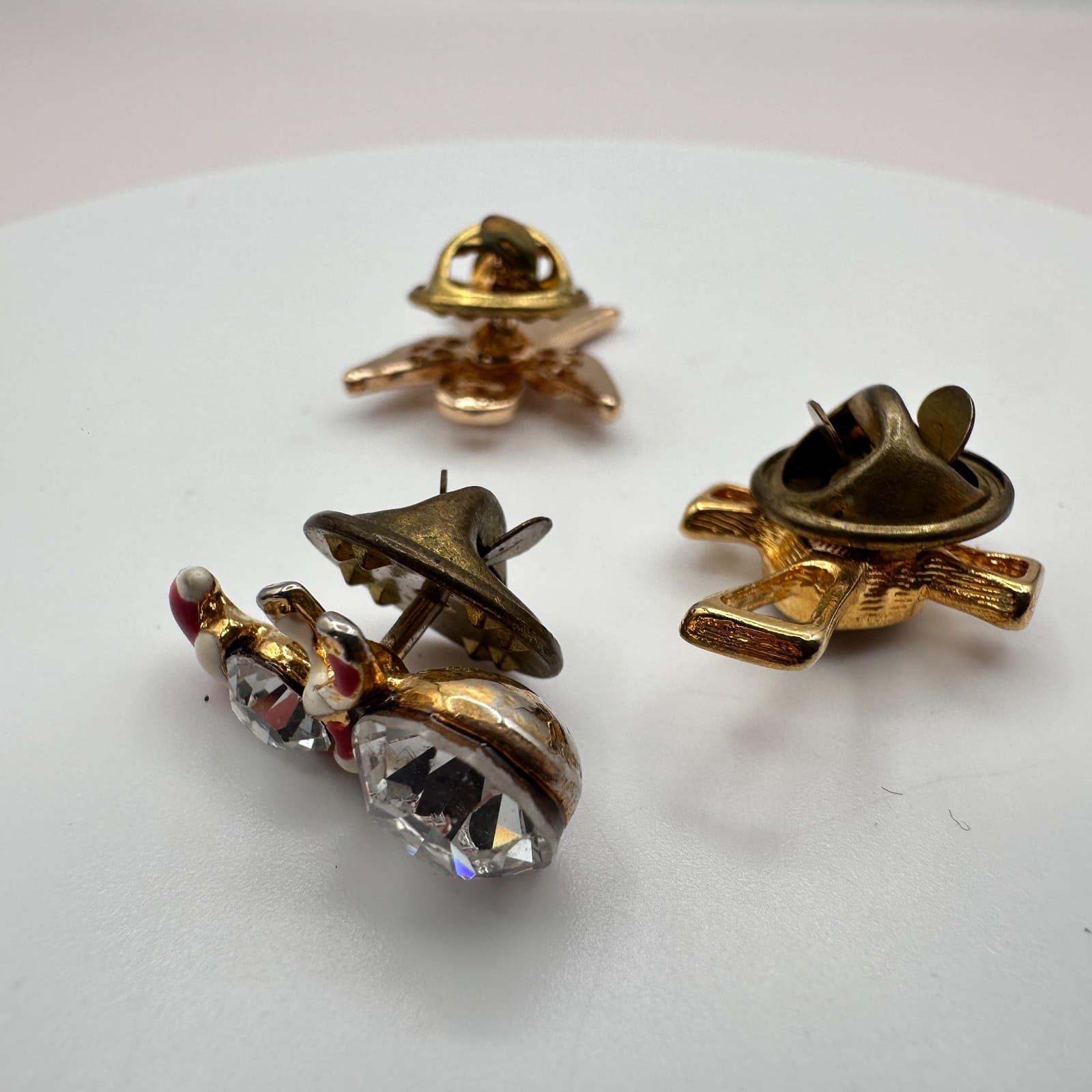 Vintage Y2K Gold Tone Christmas Angel Cross Snowman Lapel Pins Lot Jewelry - Thumbnail 7