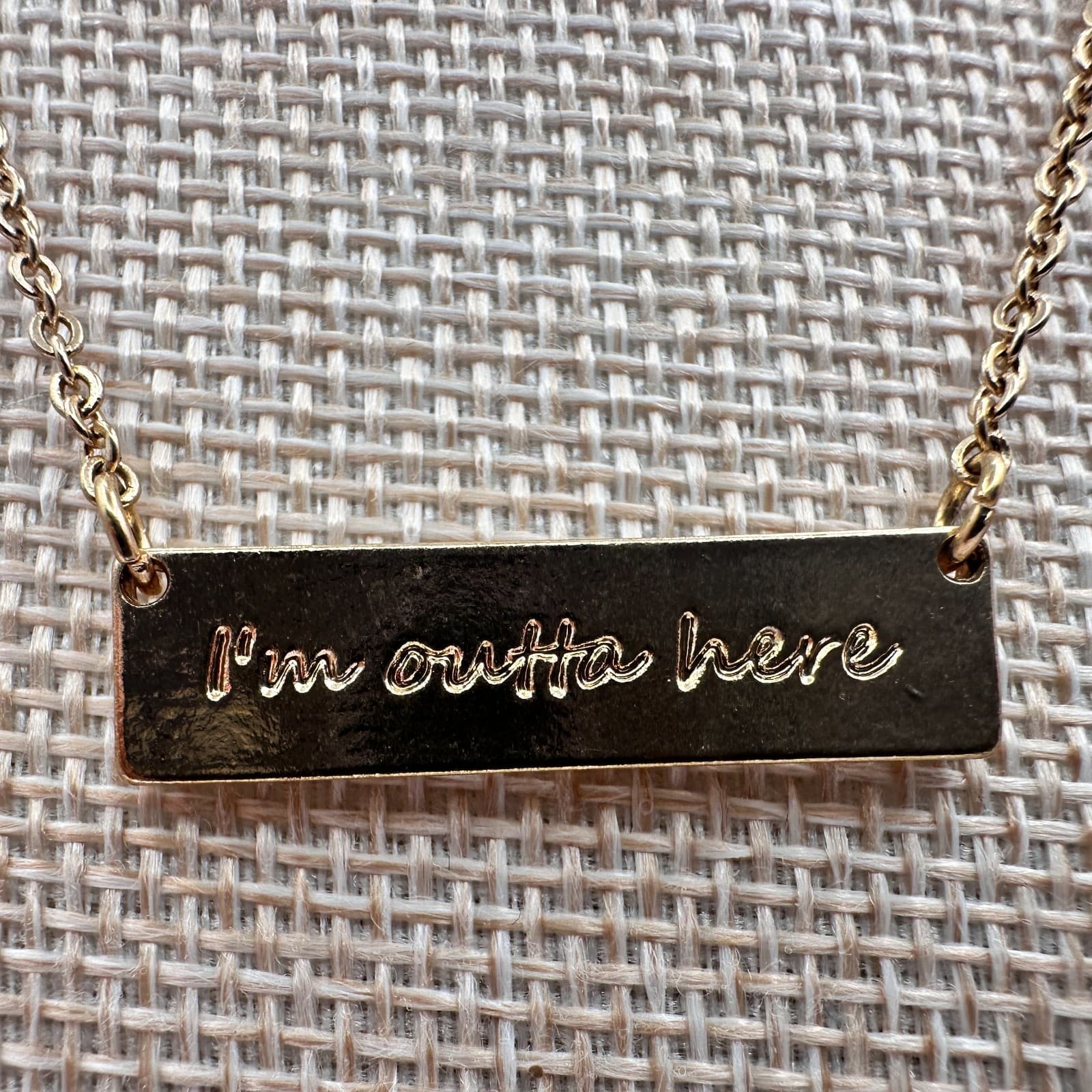 Vintage 90s Express Layered Necklace Airplane Jet I’m Outta Here Travel Jewelry - Thumbnail 5