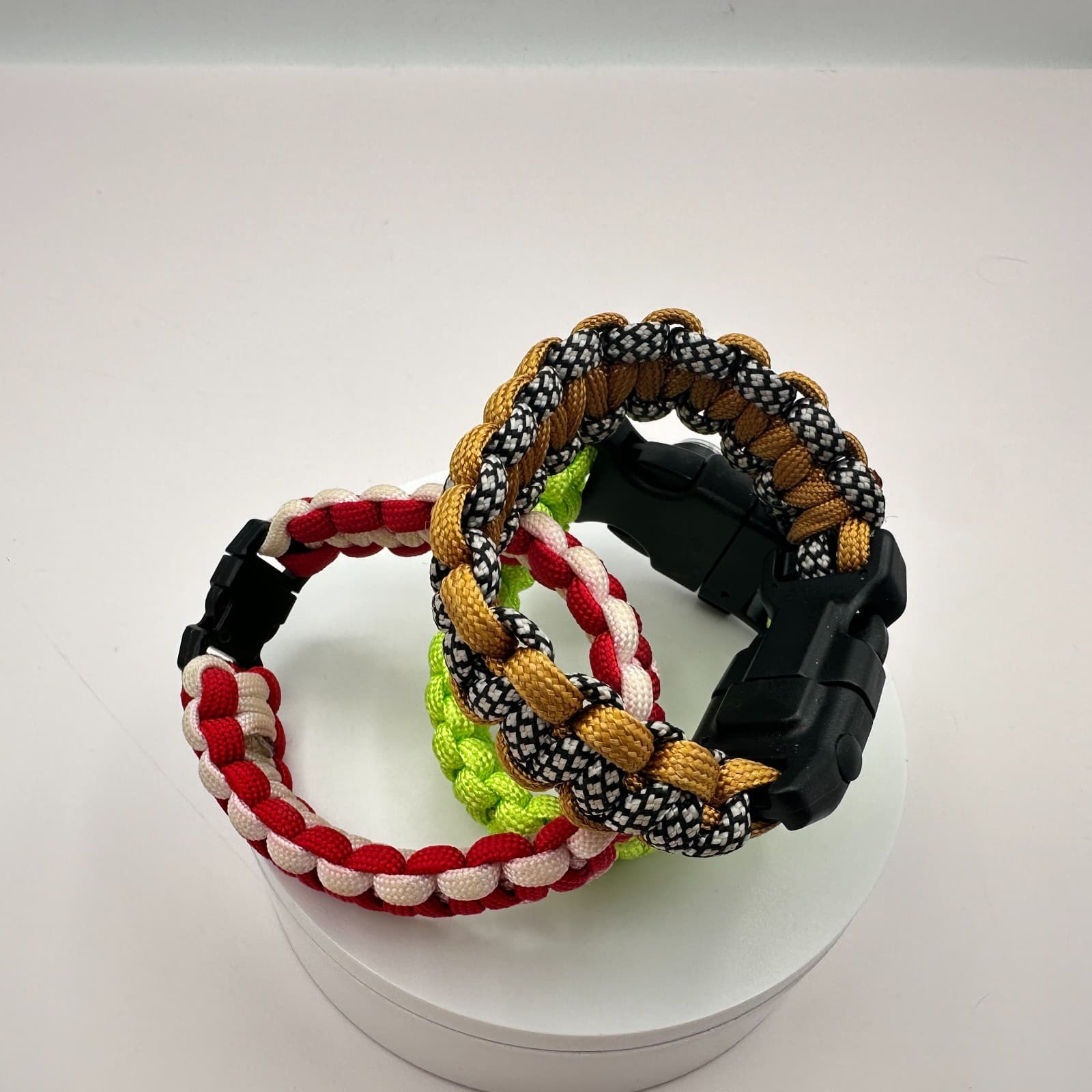 Vintage 90s Outdoor Survival Paracord Compass Bracelet Set Unisex Jewelry - Thumbnail 2