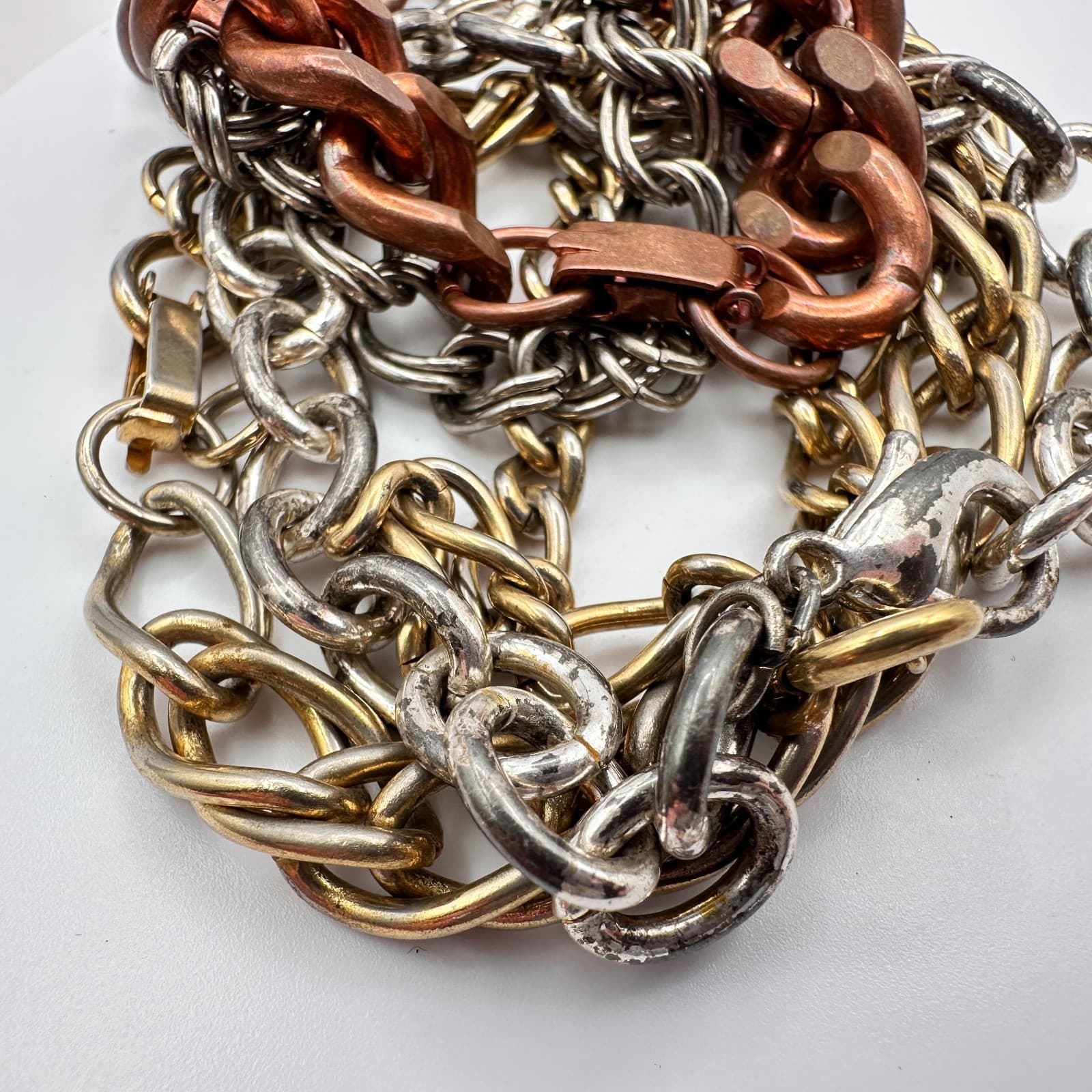 Vintage Y2K Link Chain Bracelets Set Chunky Women's Classic Fashion Jewelry - Thumbnail 6