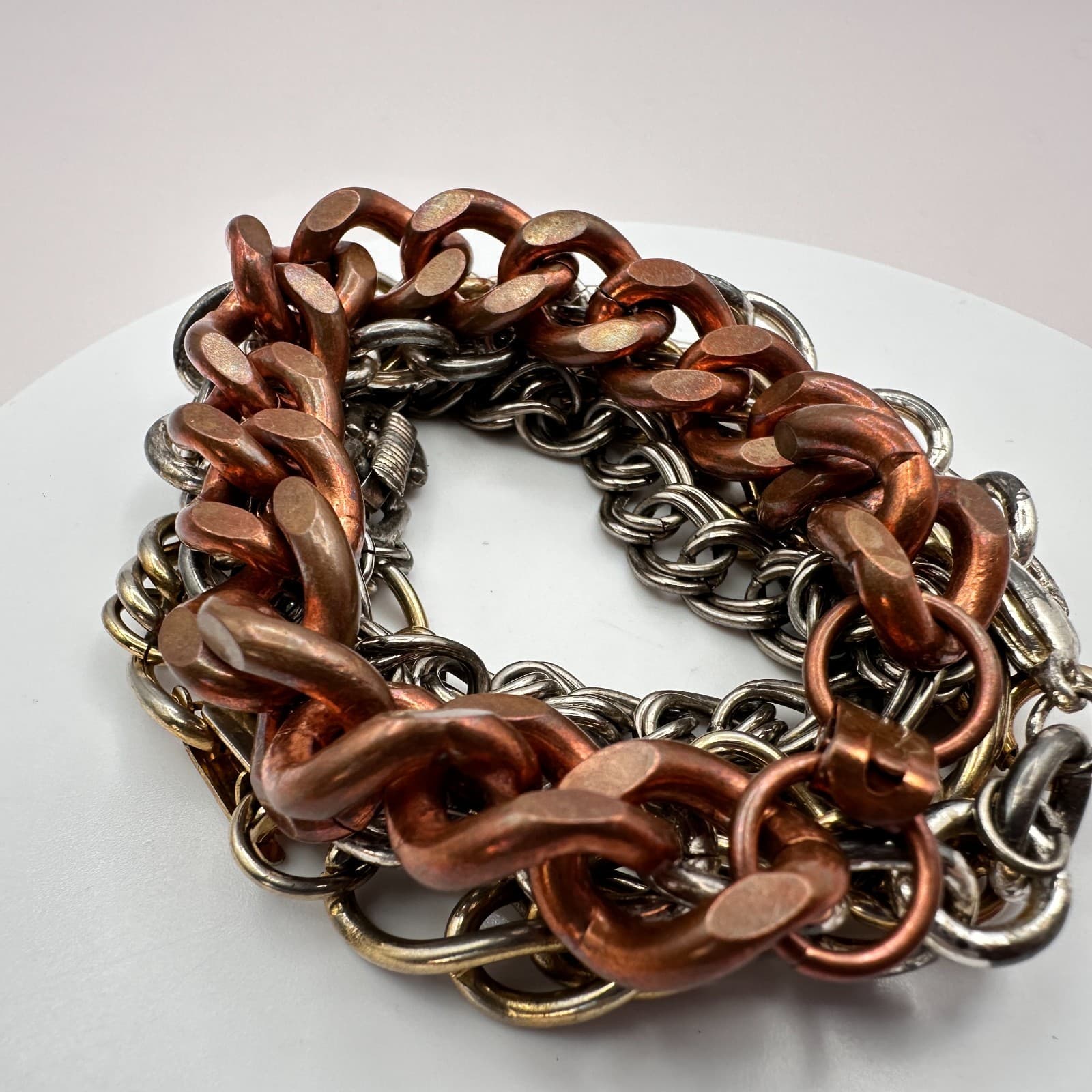 Vintage Y2K Link Chain Bracelets Set Chunky Women's Classic Fashion Jewelry - Thumbnail 3