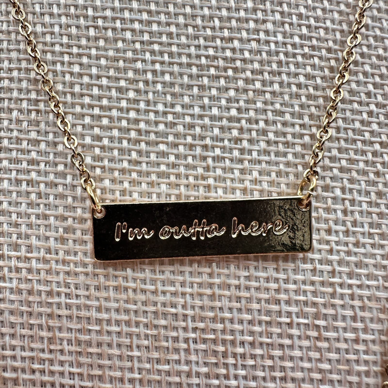 Vintage 90s Express Layered Necklace Airplane Jet I’m Outta Here Travel Jewelry - Thumbnail 2