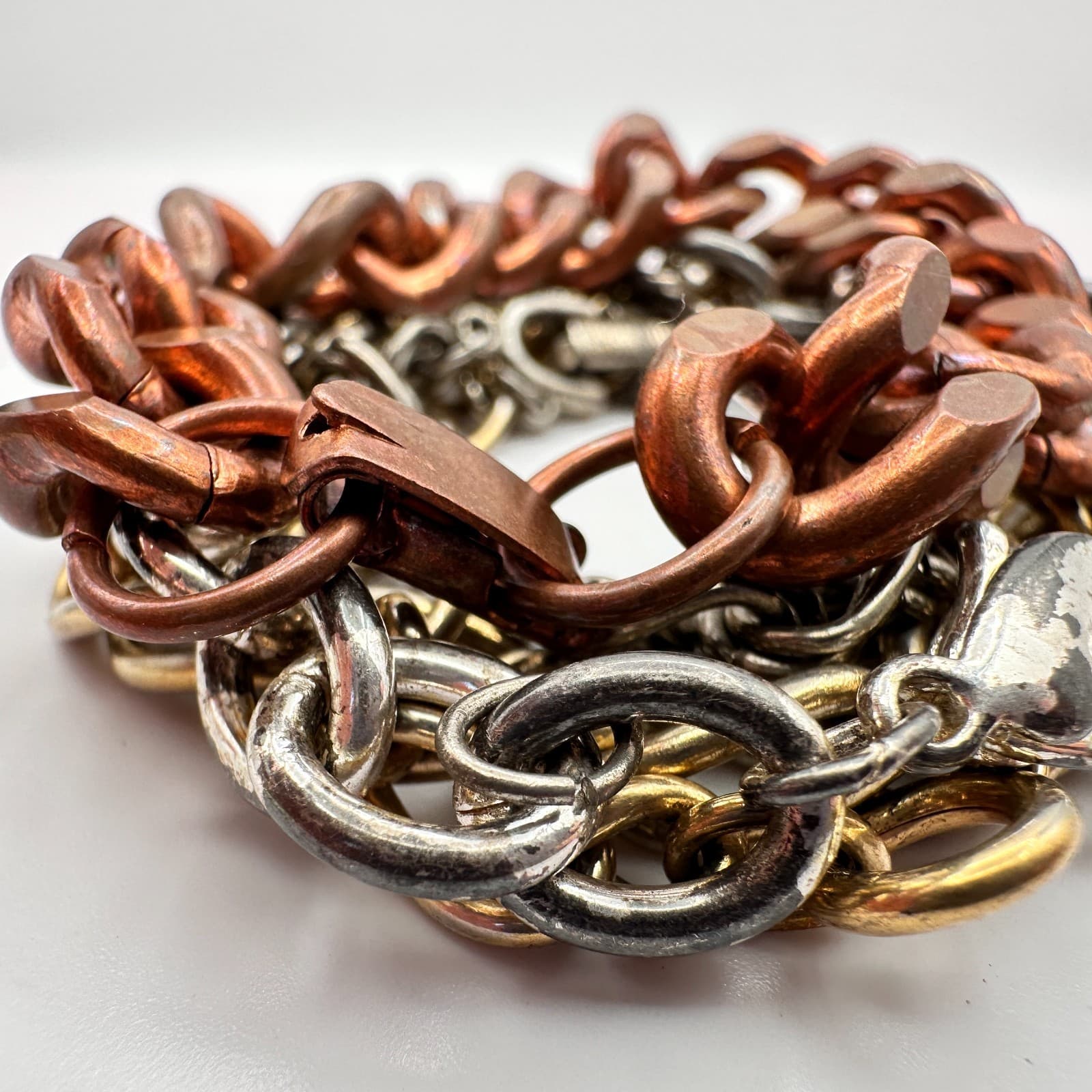 Vintage Y2K Link Chain Bracelets Set Chunky Women's Classic Fashion Jewelry - Thumbnail 5