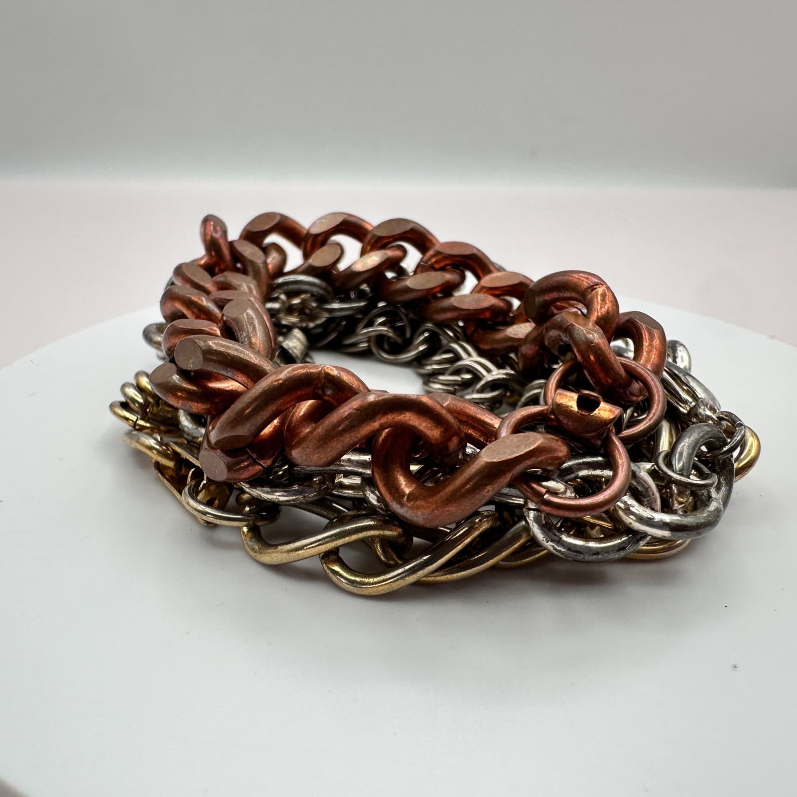 Vintage Y2K Link Chain Bracelets Set Chunky Women's Classic Fashion Jewelry - Thumbnail 2