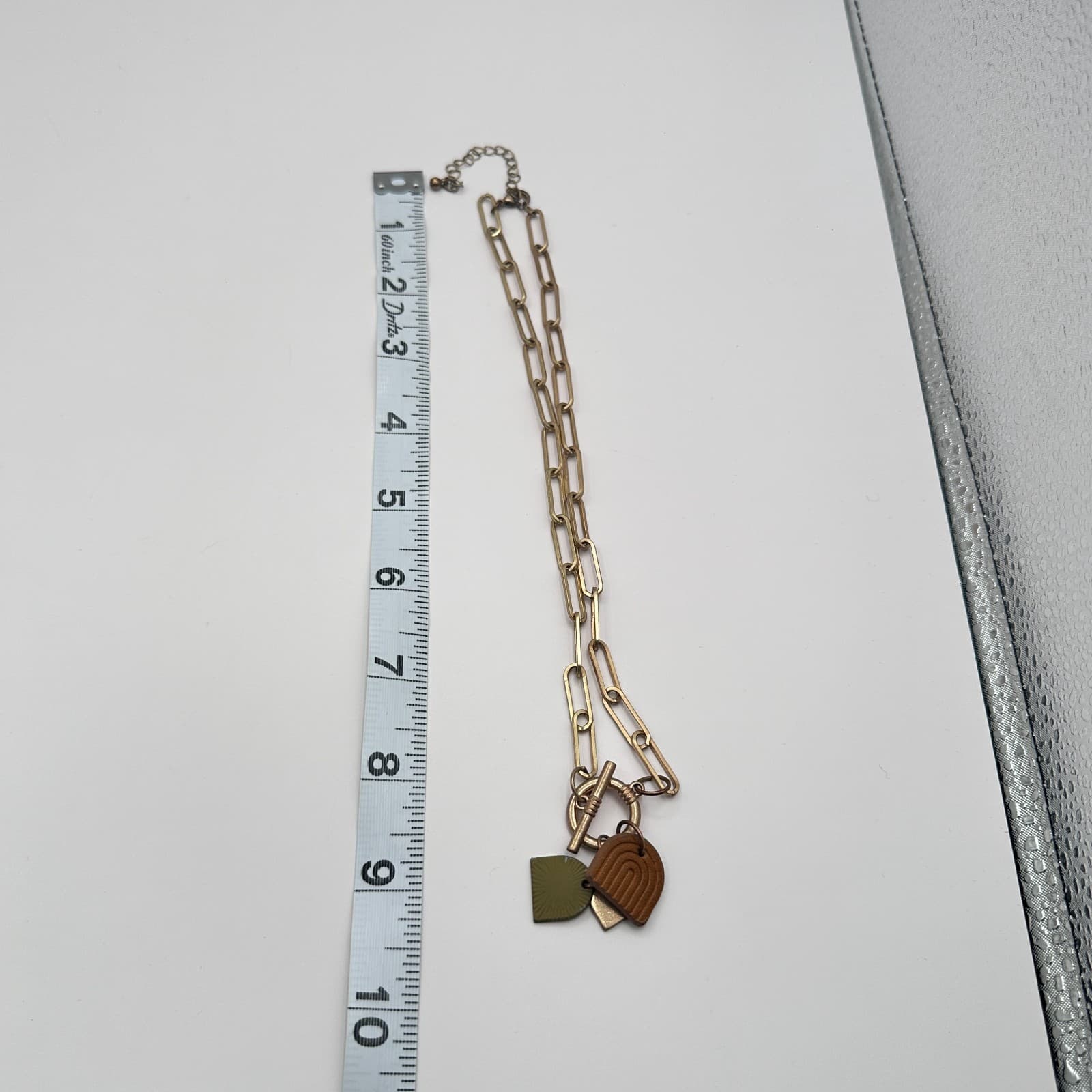 Vintage Y2K Gold Tone Paperclip Chain Toggle Clasp Necklace Women's Jewelry - Thumbnail 8