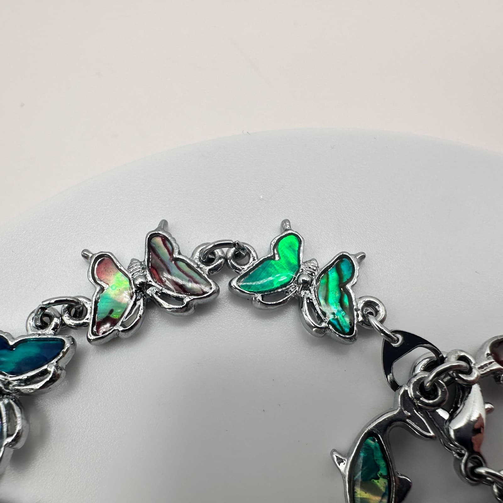 Vintage Y2K Butterfly Dolphin Abalone Inlay Bracelet Set Women's Fashion Jewelry - Thumbnail 5