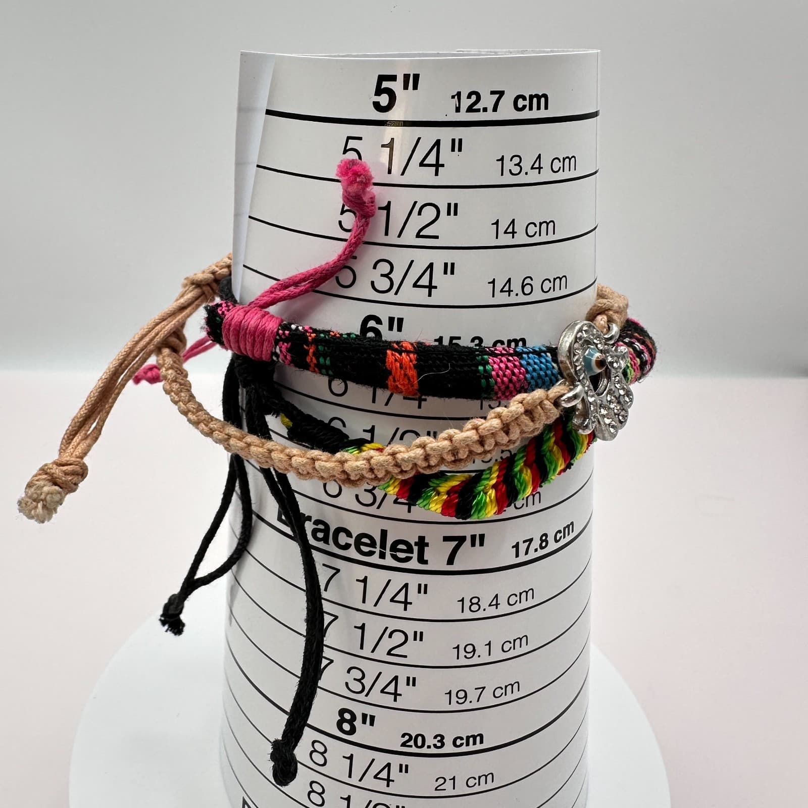 Vintage Y2K Boho Bracelets Set Macrame Hamsa Evil Eye Sunflower Women's Jewelry - Thumbnail 9