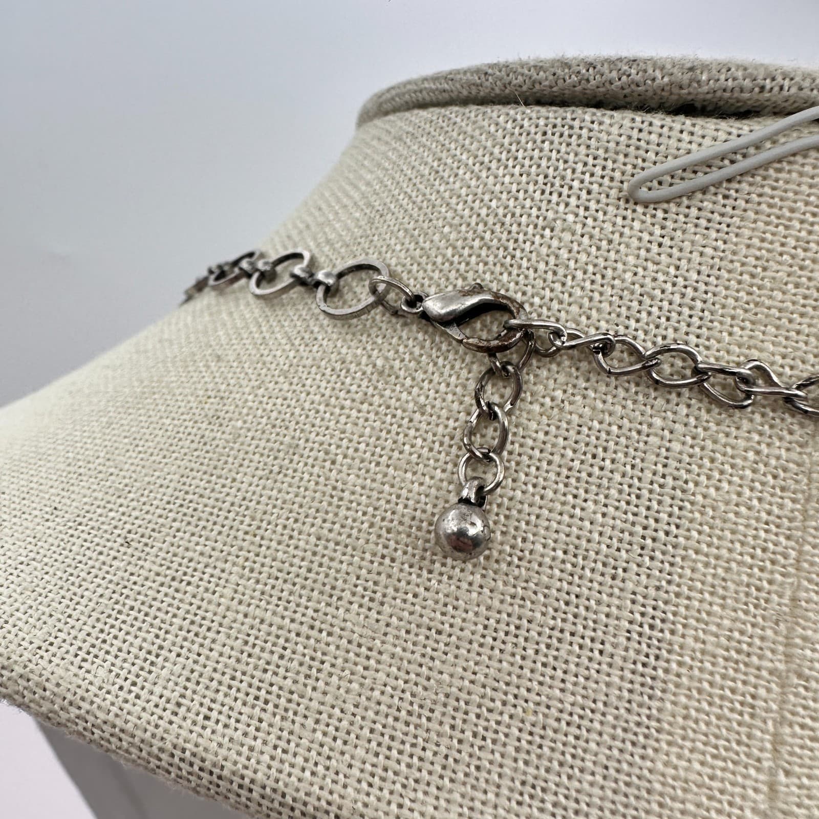 Vintage Y2K Silver Tone Teardrop Bib Necklace Boho Retro Women's Classic Jewelry - Thumbnail 8